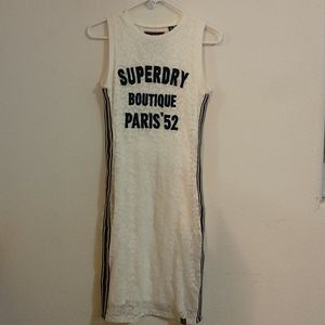 Superdry Blake white lace midi dress
